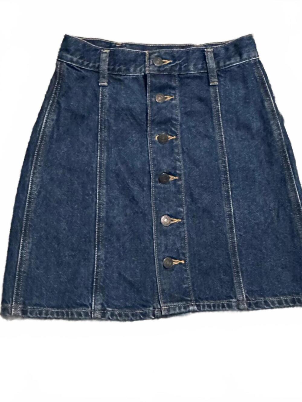 Modern Levis Denim Mini Button Up Skirt Size 24
